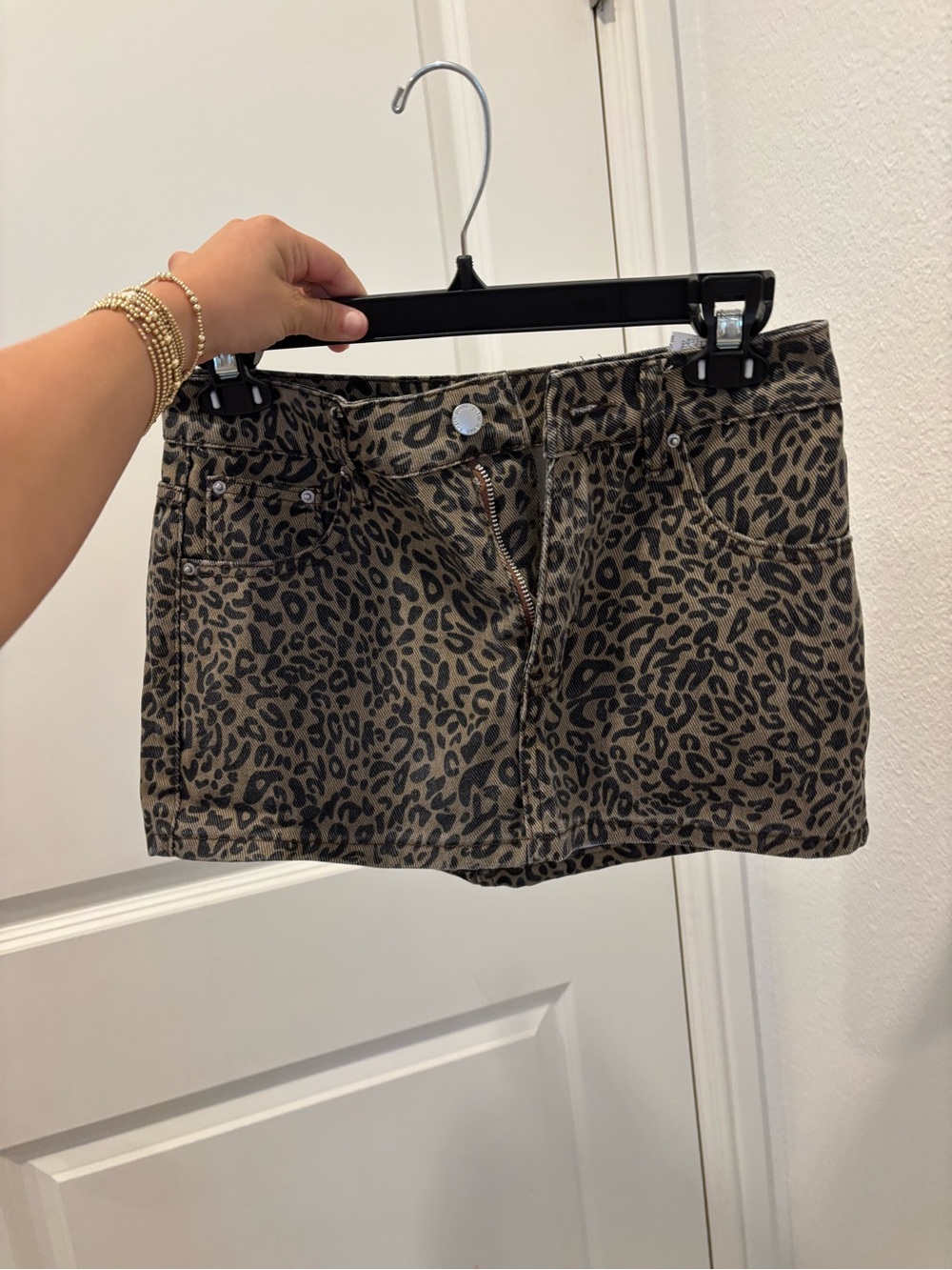 Leopard Print Mini Skirt - Brown & Black